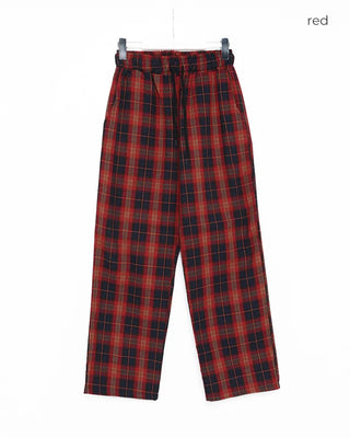 Loose-fit banding check pants
