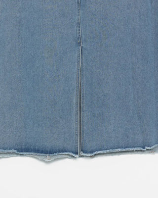 Long denim skirt