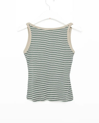 Ringer Cropped Striped Tank Top