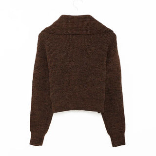 Big Collar Knit Cardigan