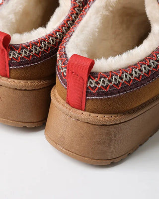 Ethnic suede platform shoes