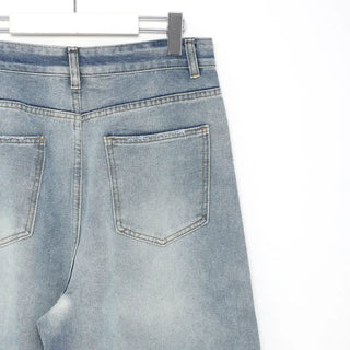 Vintage Wash Wide Denim Pants