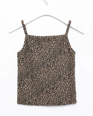 Leopard print semi-cropped camisole
