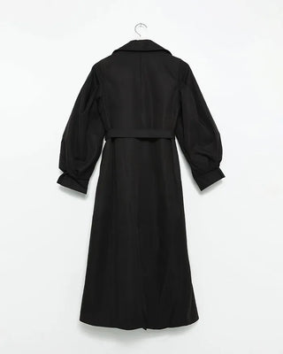 Double-breasted long trench coat