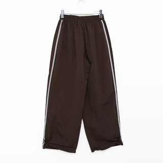 2-line elastic waist wide pants