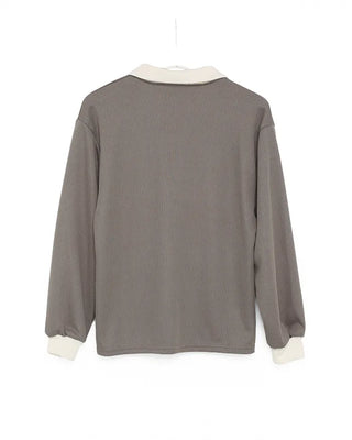 Open-collar double-button knit