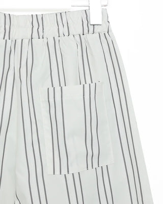 Elastic waist triple stripe cotton pants