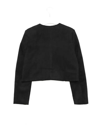 Cropped collarless jacket