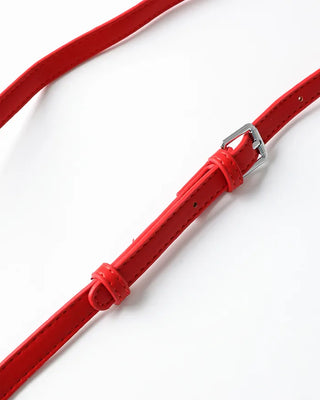 Ribbon String Point Suede Mini Bag