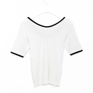 Two-tone slim short-sleeved T-shirt