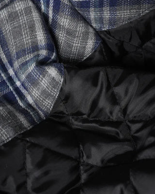 Checked Hooded Layered Overblouson