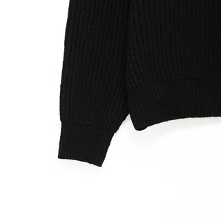 (Unisex) Button Mock Neck Raglan Knit