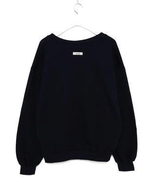 Brushed fleece deep V-neck sweatshirt