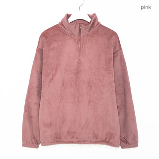 Corduroy half-zip pullover and pants set