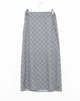 Checked long skirt