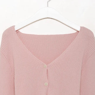 2-button V-neck cardigan
