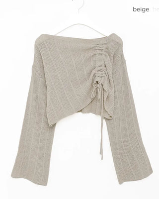 String Shirring Cropped Knit