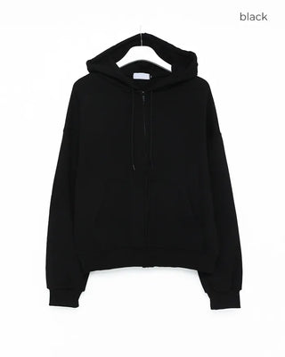 Washed Hooded Zip-Up