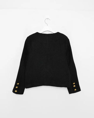 Gold button round tweed jacket