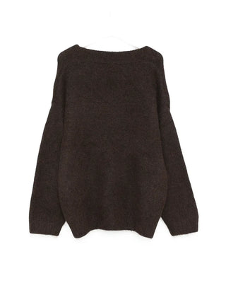 Oversized V-neck wool cardigan