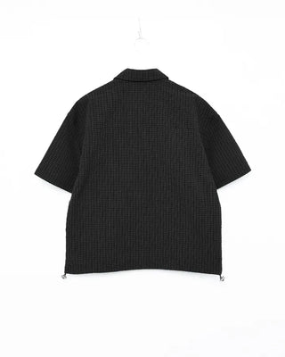 Cropped string check shirt