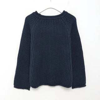 Volume round neck knit sweater