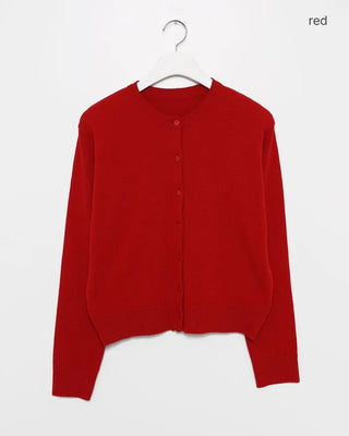 Short crew neck cardigan