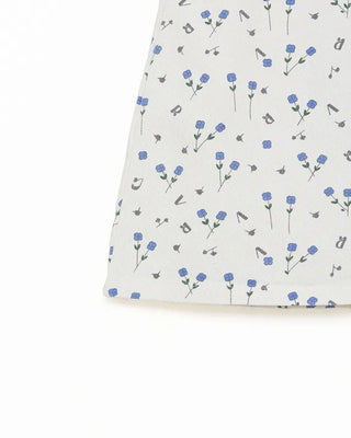 Flower pattern cotton mini skirt