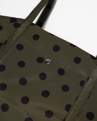 Outer pocket side gathered polka dot Boston bag