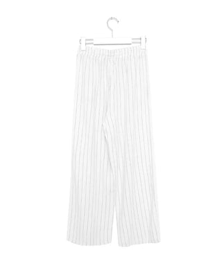 Linen banding striped pants