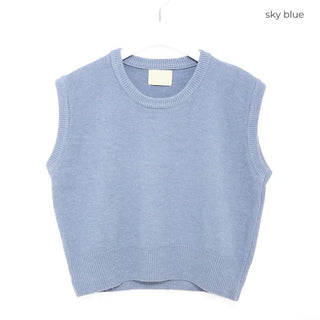 (Unisex) Basic Round Knit Vest
