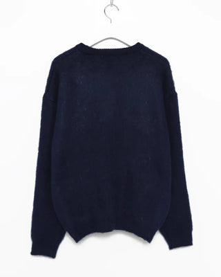(Unisex) Bust Lettering Hairy Knit Sweater