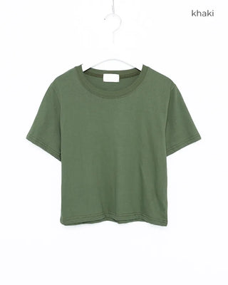 Round Simple Crop Short Sleeve T-Shirt