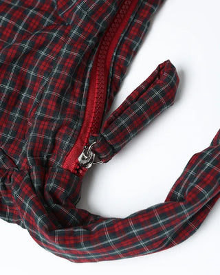 Tartan check one-shoulder hobo bag