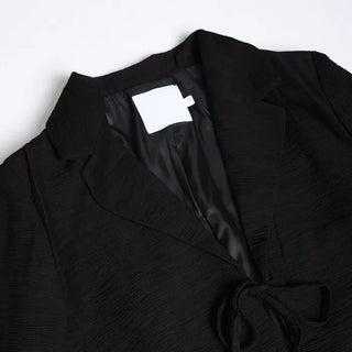 Ribbon Collar Cropped Jacket