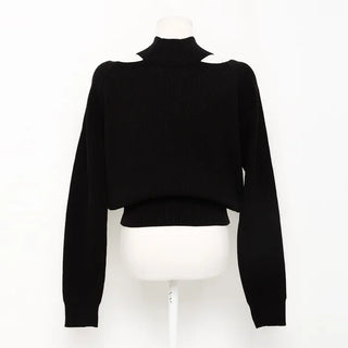 Slit Point Half Neck Knit