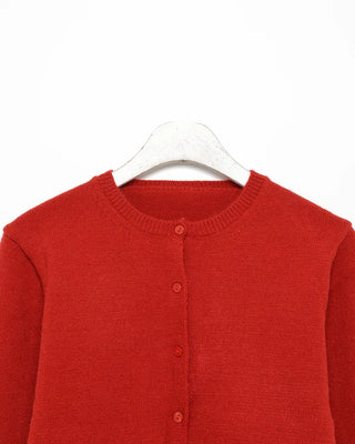 Round neck cropped spring cardigan