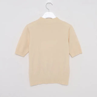 Half-neck short-sleeved knit