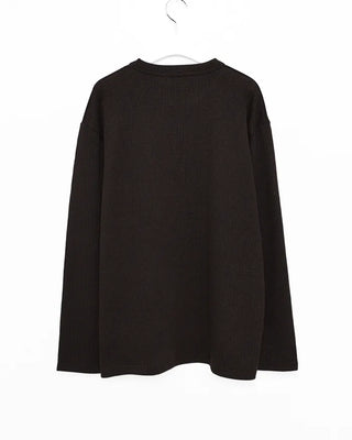 Ribbed round long-sleeve T-shirt