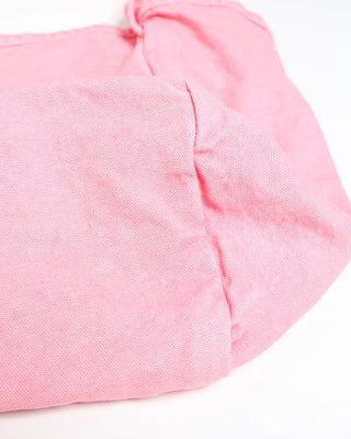 Color-washed denim square tote bag