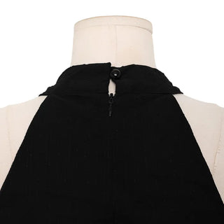 Halter neck frill mini dress