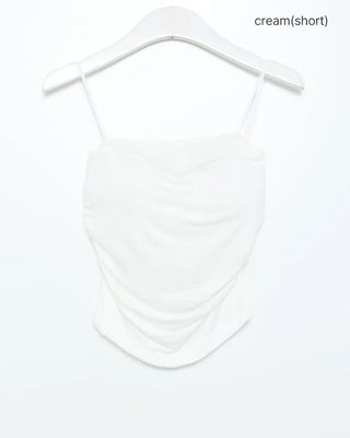 Camisole with built-in cups and side shirring