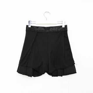 Faux leather pleated mini skirt