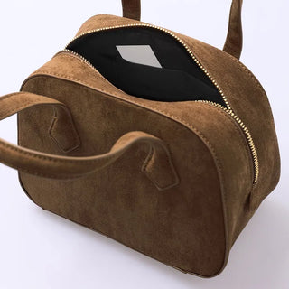 Square suede bag