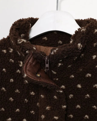 Dot fleece zip-up
