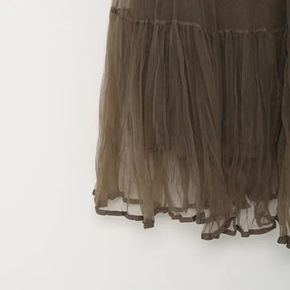 Chiffon wrinkle long skirt