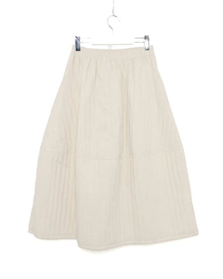 Elastic waist flared long skirt