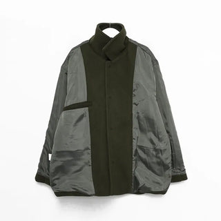 (Unisex) Center Seam Flap Pocket Half Coat