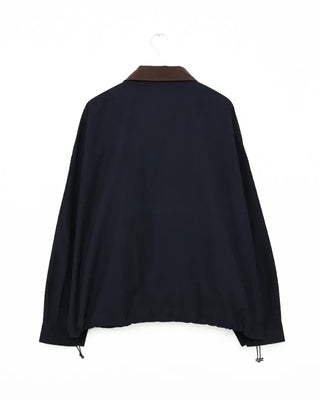 (Unisex) Drawstring Hem Bicolor Blouson