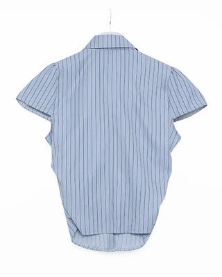 Front shirred short-sleeved shirt